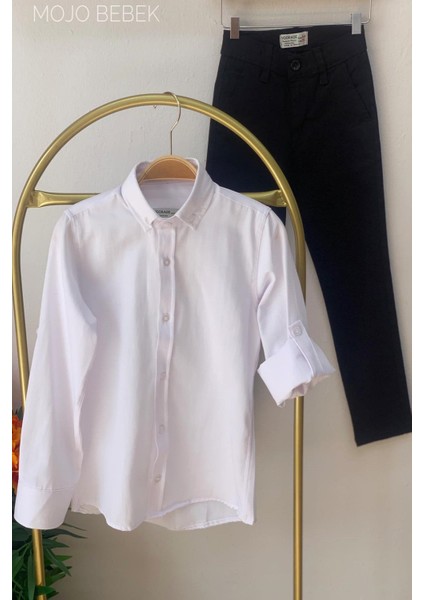 Erkek Çocuk 5-14 Yaş Kanvas Pantolon 5037 Siyah