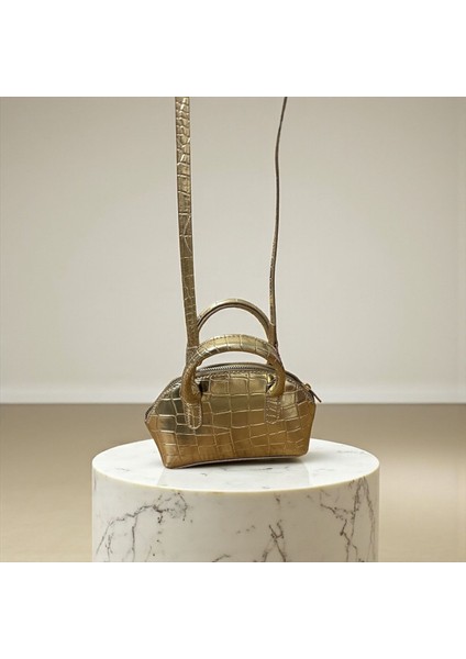 Parlak Mini Kroko Desen Kadın El Omuz Çanta fiyatları