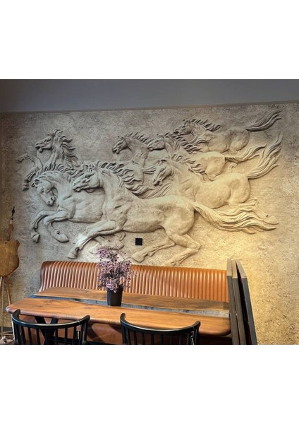 Duvar Kağıdı Atlar Desenli Isı ve Ses Yalıtımlı Sağlıklı Tekstil Duvar Kağıdı