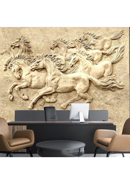 Duvar Kağıdı Atlar Desenli Isı ve Ses Yalıtımlı Sağlıklı Tekstil Duvar Kağıdı modelleri