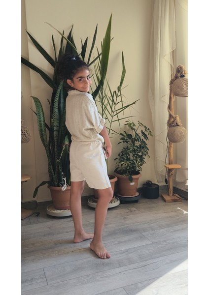 Kız Çocuk Keten Gömlek Otantik indirimleri