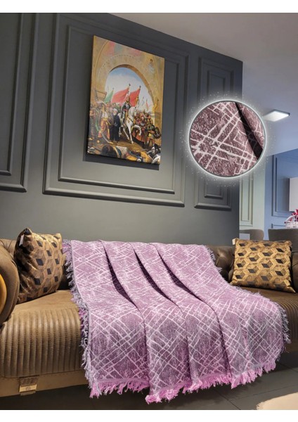 Pamuklu Lüks Kaymaz Koltuk Örtüsü | Koltuk Şalı | Çok Amaçlı Örtü