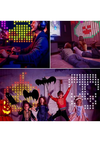 LED Işıklı Akıllı Perde Animasyonlu Uzaktan Kumanda Sevgili Eğlence Parti Yılbaşı 2x2 Mtr 400 Ledli