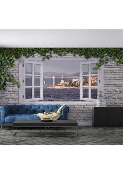 Duvar Kağıdı - Deniz ve Şehir Manzaralı, Isı ve Ses Yalıtımlı, Sağlıklı Tekstil Duvar Kağıdı
