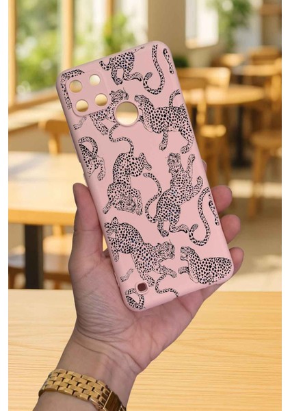 Realme C21Y ve C25Y -Leopar Desenli Silikon Darbe Emici Klasik Korumalı Rubber Kılıf