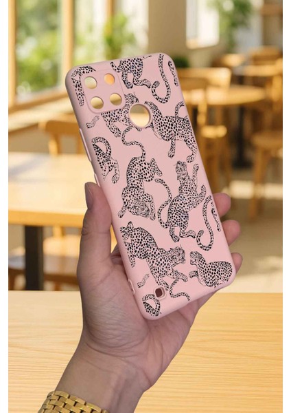 Realme C21Y ve C25Y -Leopar Desenli Silikon Darbe Emici Klasik Korumalı Rubber Kılıf modelleri