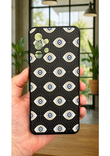 Samsung Galaxy A32 -Evıl Eye Desenli Silikon Darbe Emici Klasik Korumalı Rubber Kılıf fiyatları