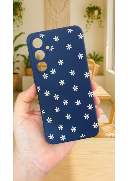 Samsung Galaxy S24FE -Mini Papatya Desenli Silikon Darbe Emici Klasik Korumalı Rubber Kılıf