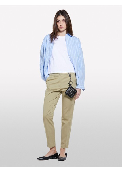 %100 Pamuk Bisiklet Yakalı T-Shirt Kadın Beyaz T-Shirt - 325P3I1XL101S