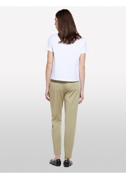 %100 Pamuk Bisiklet Yakalı T-Shirt Kadın Beyaz T-Shirt - 325P3I1XL101S fırsatları