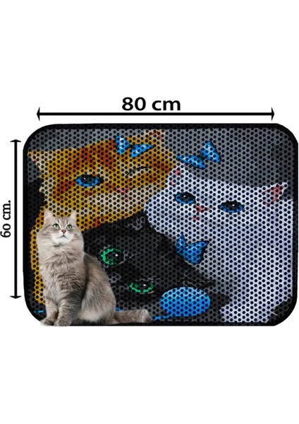Büyük Boy Elekli Tuvalet Önü Desenli Kedi Kumu Paspası | 60X80 cm | Kum Toplayıcı Halı fiyatları