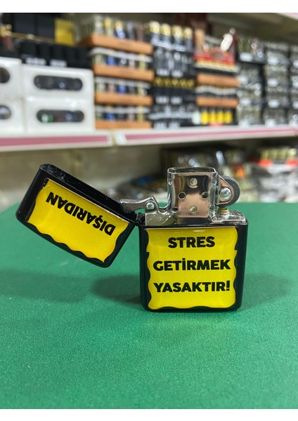 Stres Getirmek Yasaktır Yazılı Benzinli Çakmak fiyatları