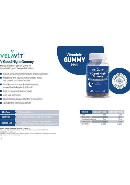 V-Good Night Gummy 60 Gummies fiyatları