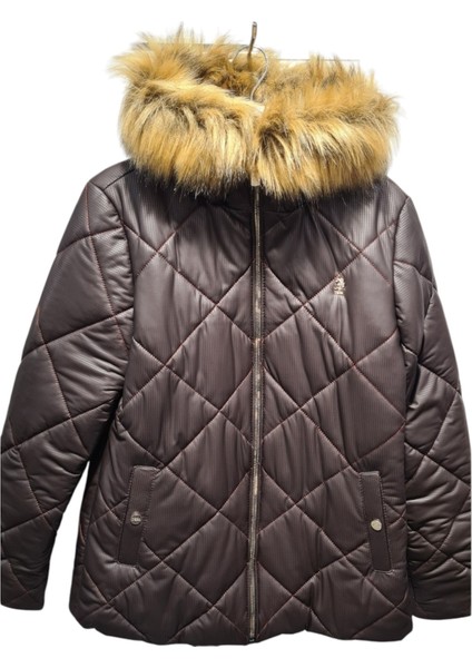 Kadın Kürlü Fermuarlı Mont