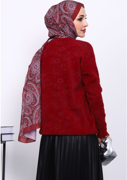 Bordo Bisiklet Yaka Angora Yumoş Triko Kazak fırsatları