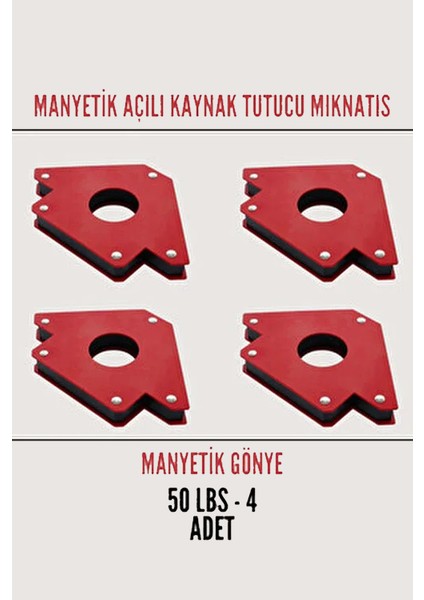 Mıknatıslı Kaynak Gönyesi, Manyetik Açılı Kaynak Tutucu Mıknatıs - 50 Lbs 4 Adet