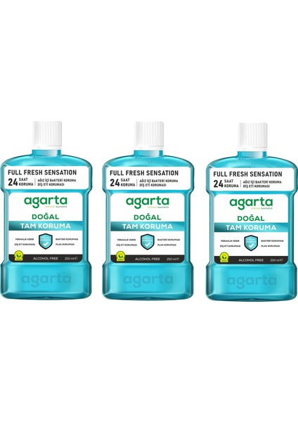 Ağız Bakım Suyu Tam Koruma Alkolsüz 250 ml x 3 Adet