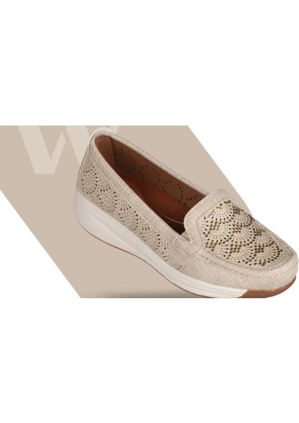 Wanetti Damla Taş Detaylı Günlük Kadın Ayakkabı Bej