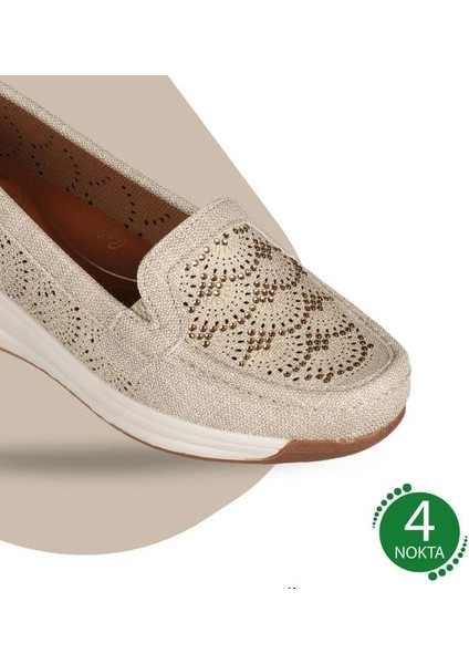 Wanetti Damla Taş Detaylı Günlük Kadın Ayakkabı Bej fiyatları