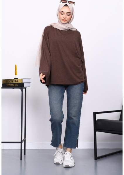 Kahverengi Yarım Balıkçı Yaka Bluz fiyatları