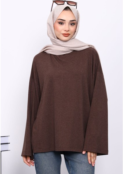 Kahverengi Yarım Balıkçı Yaka Bluz modelleri