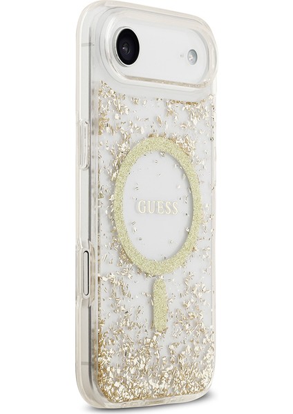 iPhone 17 Air Uyumlu Kılıf Guess Lisanslı M-Safe Şarj Özellikli Transparan Resin Bottom Kapak Gold fırsatları