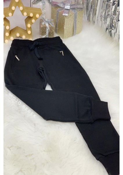 Erkek Çocuk Petek Eşofman Altı 5043 Siyah