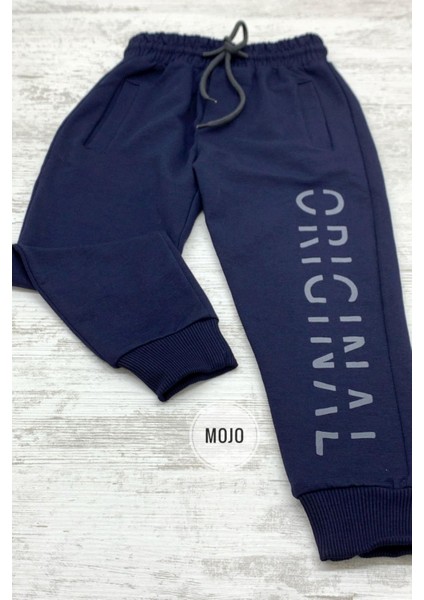 Mojo Erkek Çocuk Baskılı Lastikli Paça Eşofman Altı 2128 Lacivert