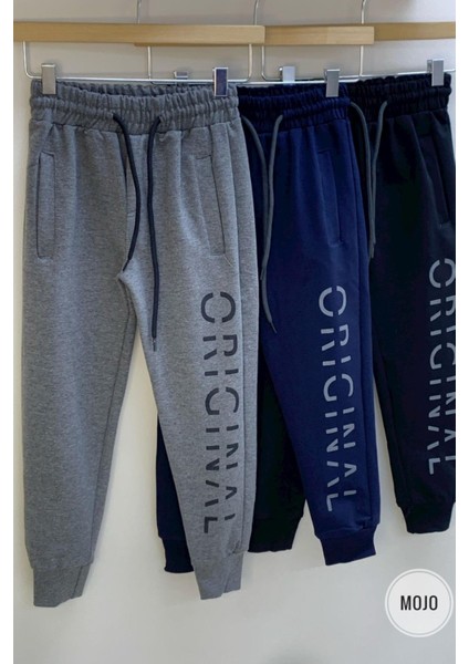 Mojo Erkek Çocuk Baskılı Lastikli Paça Eşofman Altı 2128 Lacivert
