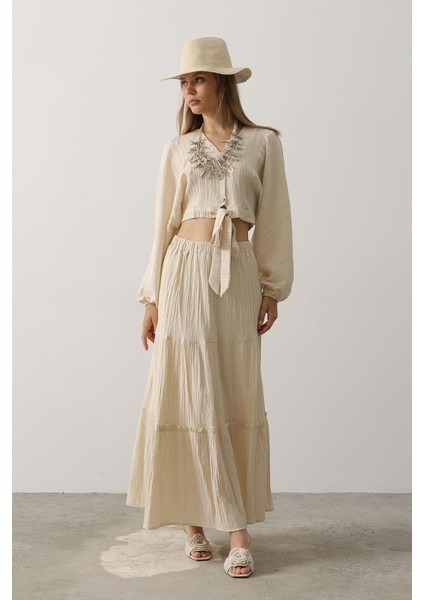 Balon Kollu Etekli Kaş Takım - Taş modelleri