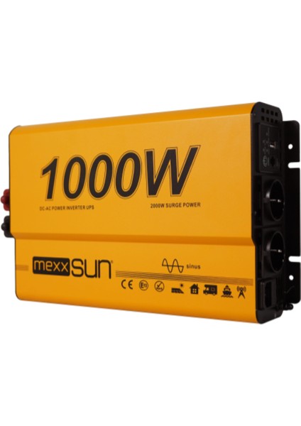 12 Volt 1000 Watt 1 Kw Ups Şarjlı Tam Sinüs Inverter - Invertor 220 Volt Çevirici fırsatları