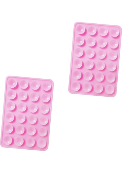 2pcs Silikon Emme Telefon Kılıfı Yapıştırıcı Montaj Telefon Aksesuarları Handfree Pink (Yurt Dışından)