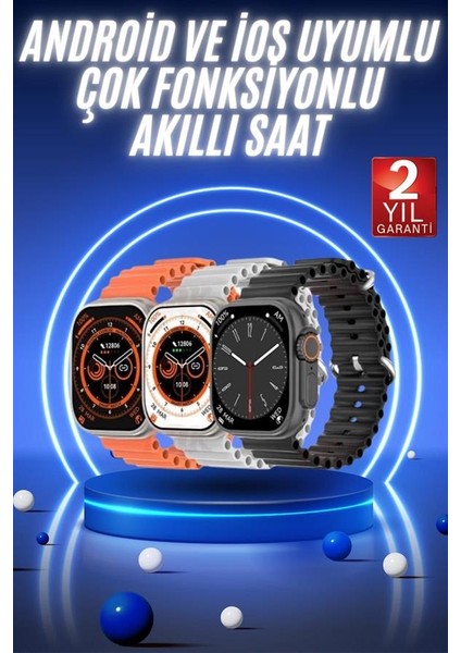Akıllı Saat Ultra Android & Ios Uyumlu Arama Bildirim Özellikli - M807K220-R57807 fiyatları