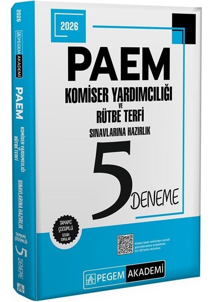 Pegem 2026 Paem Komiser Yardımcılığı ve Rütbe Terfi 5 Deneme Çözümlü Pegem Akademi Yayıncılık