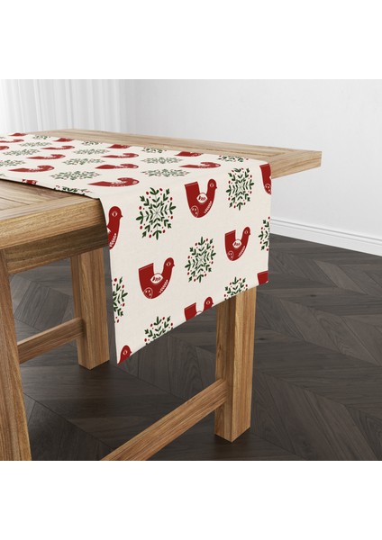 Dijital Baskılı Runner - Yılbaşı / Christmas Desenli - 140X40 cm fırsatları