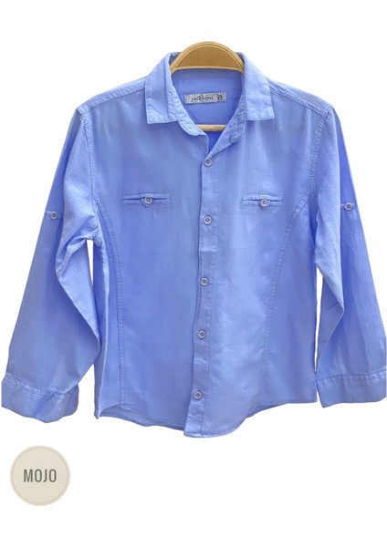 Mojo Garson Erkek Çocuk Keten Gömlek 22135 Mavi indirimleri