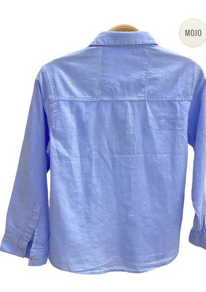 Mojo Garson Erkek Çocuk Keten Gömlek 22135 Mavi