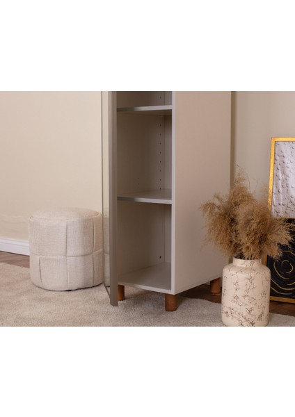 1 Kapaklı Gardırop – Krem Gövde, Aynalı Kapak fırsatları