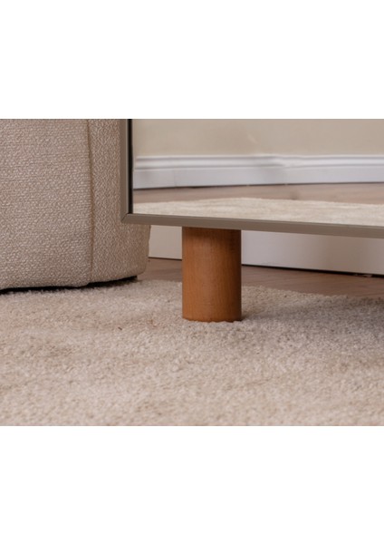 1 Kapaklı Gardırop – Krem Gövde, Aynalı Kapak