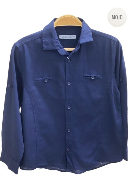 Mojo Garson Erkek Çocuk Keten Gömlek 22135 Lacivert fırsatları