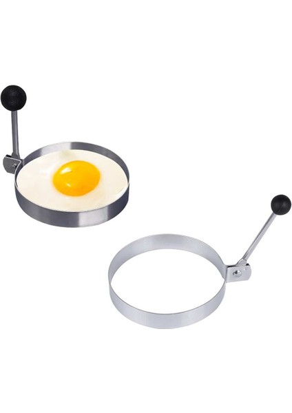 Metalik Daire Şeklinde Metal Omlet Yumurta ve Krep Kalıpları