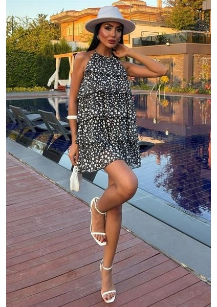 Fırfırlı Şifon Elbise 2905-08 modelleri