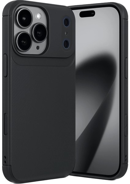 Apple iPhone 17 Pro Max Uyumlu Kılıf Karbon Tasarım Kamera Korumalı Silikon Telefon Kılıfı Kapak