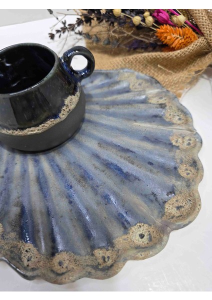 Bohem Midye Kahve Fincanı Takımı Stonware