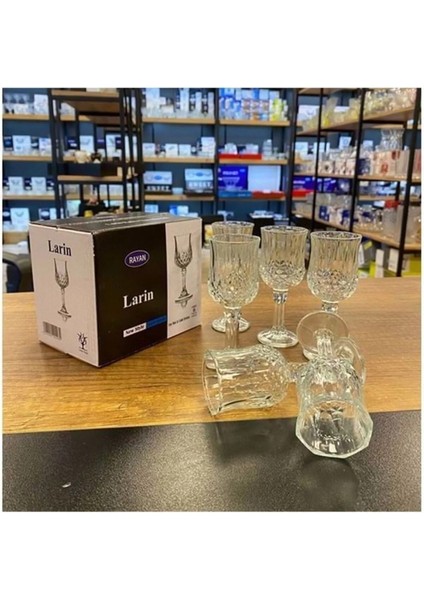 6'lı Larin Kahve Yanı Su Bardağı Şeffaf Renk ROYALEKS-70682 fiyatları