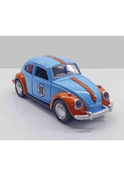 Dianomi 1:36 Ölçek Volkswagen Beetle // Çek-Bırak Metal Araba 12 cm Uzunluğunda
