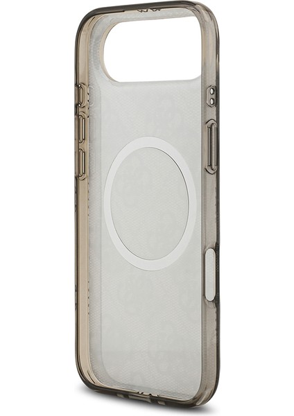 iPhone 17 Air Uyumlu Kılıf Guess Lisanslı M-Safeli Iml Peony ve 4g Desenli Klasik Logolu Kapak Siyah