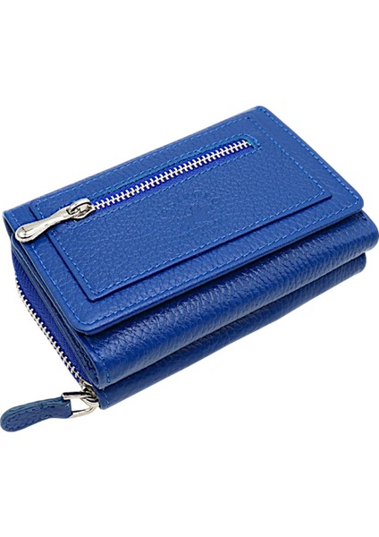 Saxa Kağıt Para ve Bol Kart Bölmeli Hakiki Deri Kadın Kartlık Cüzdan - Saks Mavi fiyatları