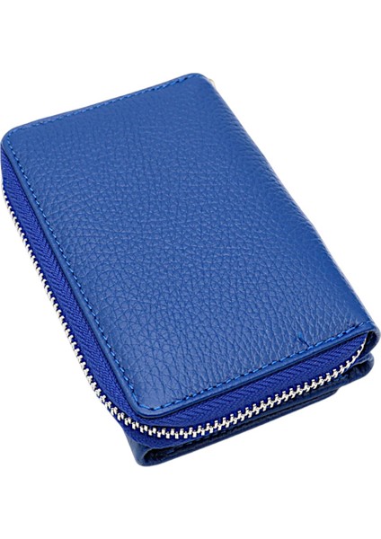 Saxa Kağıt Para ve Bol Kart Bölmeli Hakiki Deri Kadın Kartlık Cüzdan - Saks Mavi indirimleri