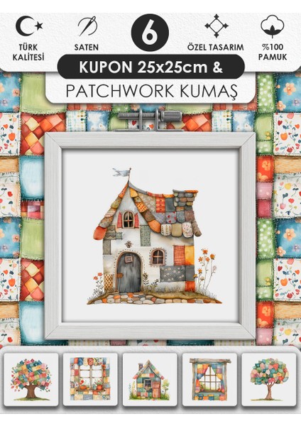 Patchwork Kumaş Seti – Dikiş ve Hobi Için %100 Pamuk Desenli Kumaş Kuponları